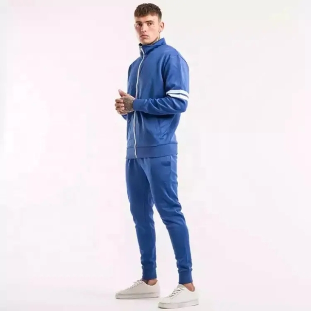 Hot Sale High Quality Custom Brand Men's Full Zip Up Jacket Wind Breaker Tracksuit 100% Polyester Sports Jogging Suit For Men