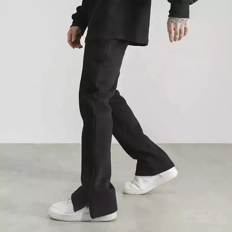 Oem Custom Flare Sweatpants Loose Wide Leg Baggy Joggers Heavyweight Cotton Mens Flared Sweatpants For Men