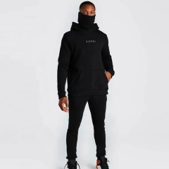 Men's Embroidery Logo Designer Hooded Jogging Sets Vintage Heavyweight Organic Cotton Fleece Full Face Masked Tracksuit
