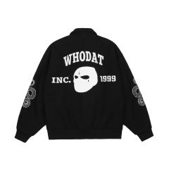 Retro embroidered dark loose baseball jacket