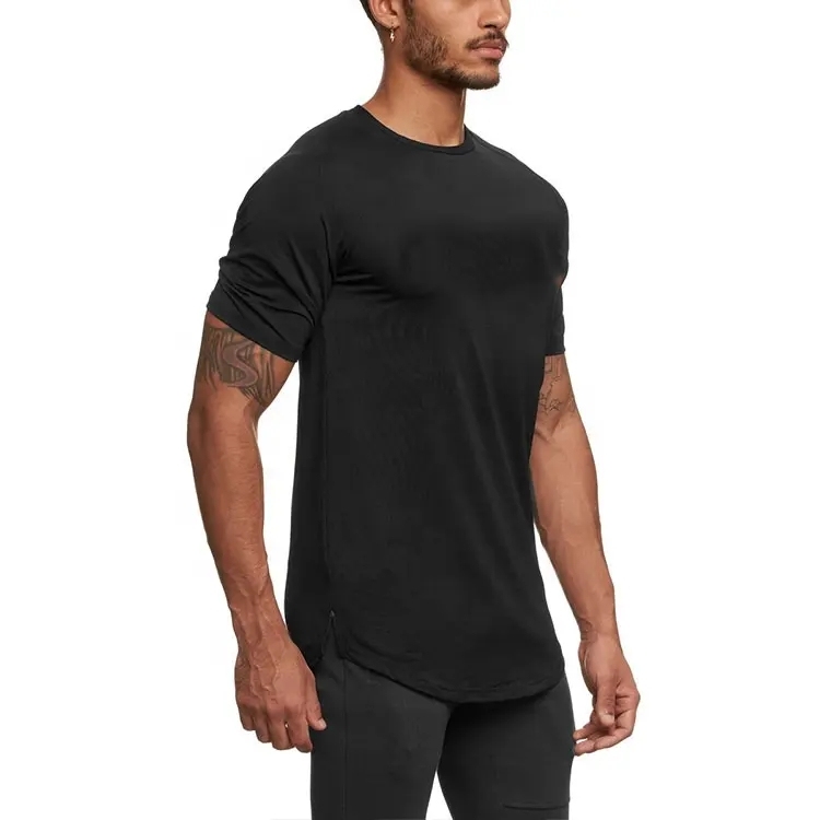 Wholesale Plain Printing Logo T-shirt Custom Brand Cotton Tee Athletic Fit Men Sports Tshirt