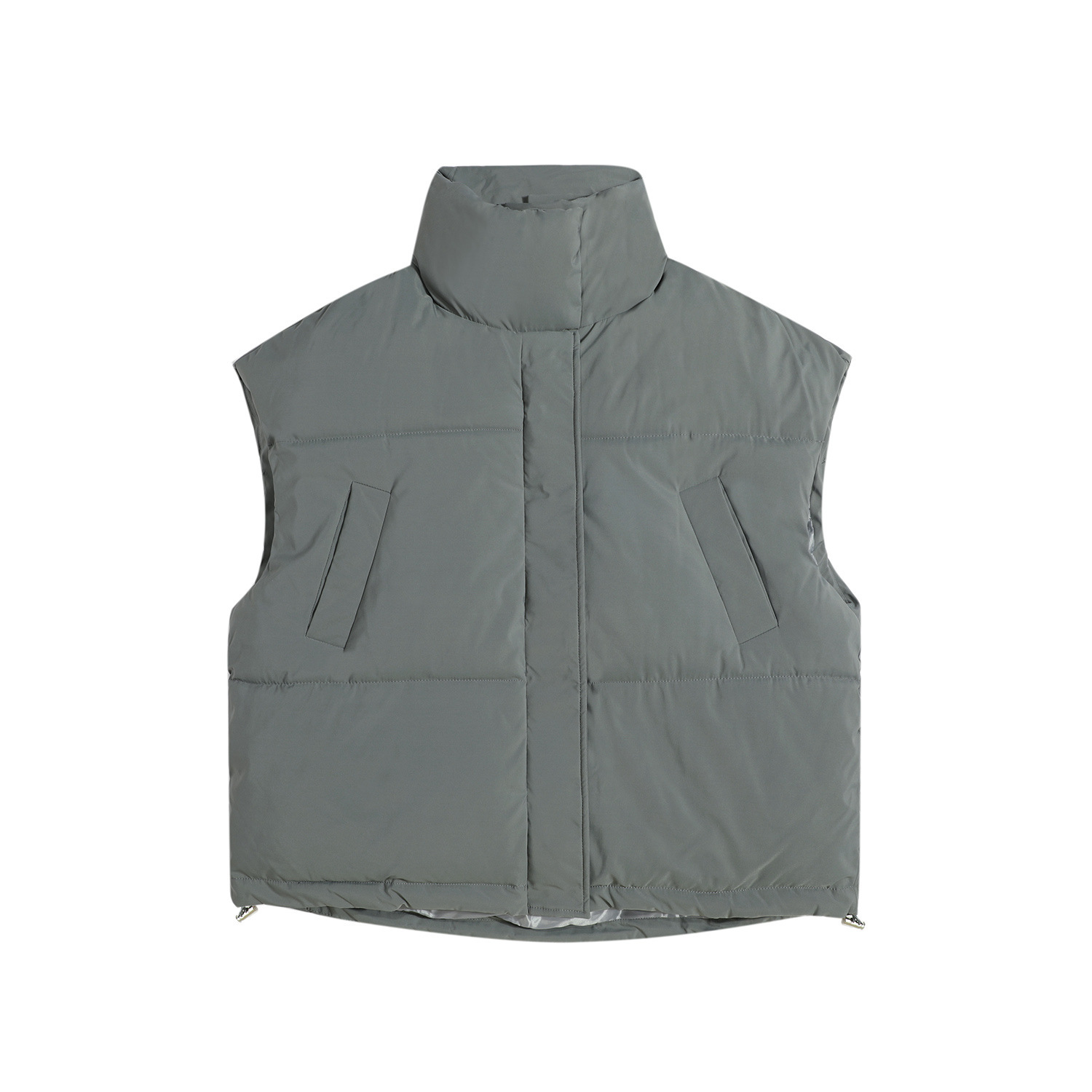 Stand collar cotton coat vest, loose thickened sleeveless cotton coat, winter down cotton vest
