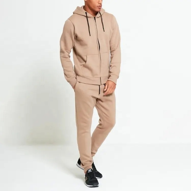 Custom Full Zip Up Tech Fleece Hoodie And Jogger Two Piece Sets Jogging Suits Men Tracksuit