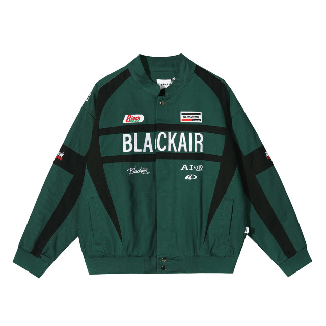 Colorblock baseball jacket for men and women loose winter warm cotton jacket