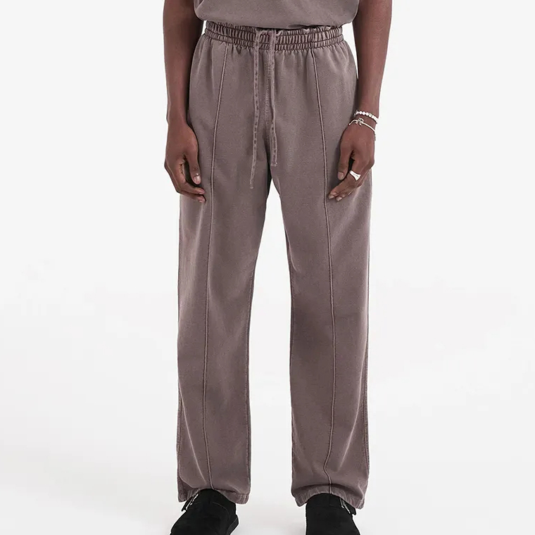 High Quality Custom Boxy Oversized Washed Sweat Pants Joggers Manufacturer Acid Wash Wide Leg Heavyweight 400gsm Sweatpants Men
