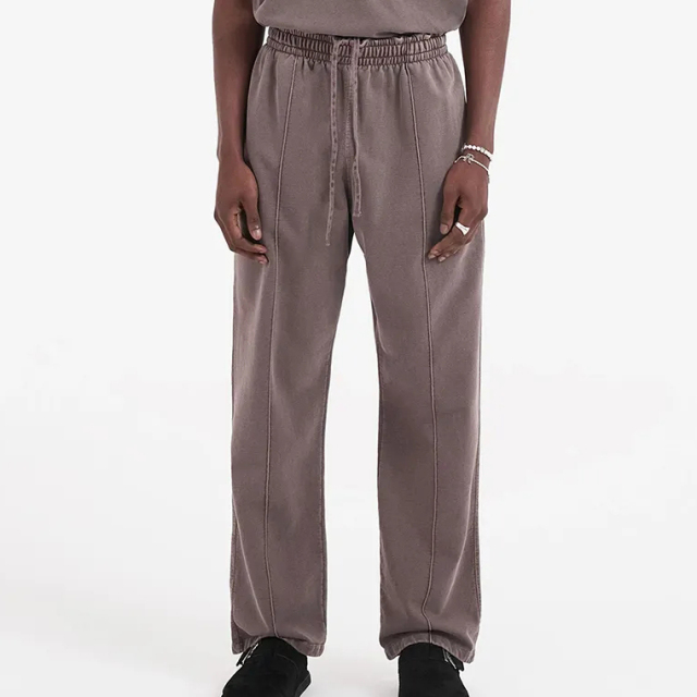 High Quality Custom Boxy Oversized Washed Sweat Pants Joggers Manufacturer Acid Wash Wide Leg Heavyweight 400gsm Sweatpants Men