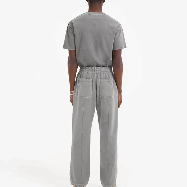 High Quality Custom Boxy Oversized Washed Sweat Pants Joggers Manufacturer Acid Wash Wide Leg Heavyweight 400gsm Sweatpants Men