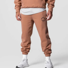 Custom Logo Private Label Fleece Drawstring Waist Loose Sweatpants 100% Cotton Oversized Gym Sports Running Jogger Men