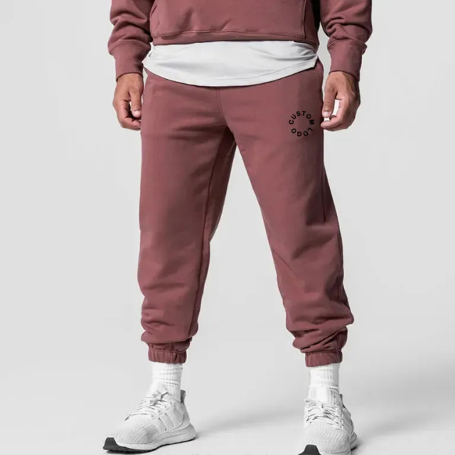 Custom Logo Private Label Fleece Drawstring Waist Loose Sweatpants 100% Cotton Oversized Gym Sports Running Jogger Men