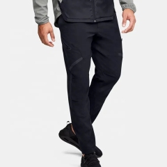 Custom Design Nylon 4- Way Stretch Gym Track Pants Zipper Pockets Contrast Seam Running Sports Wear Jogger Men