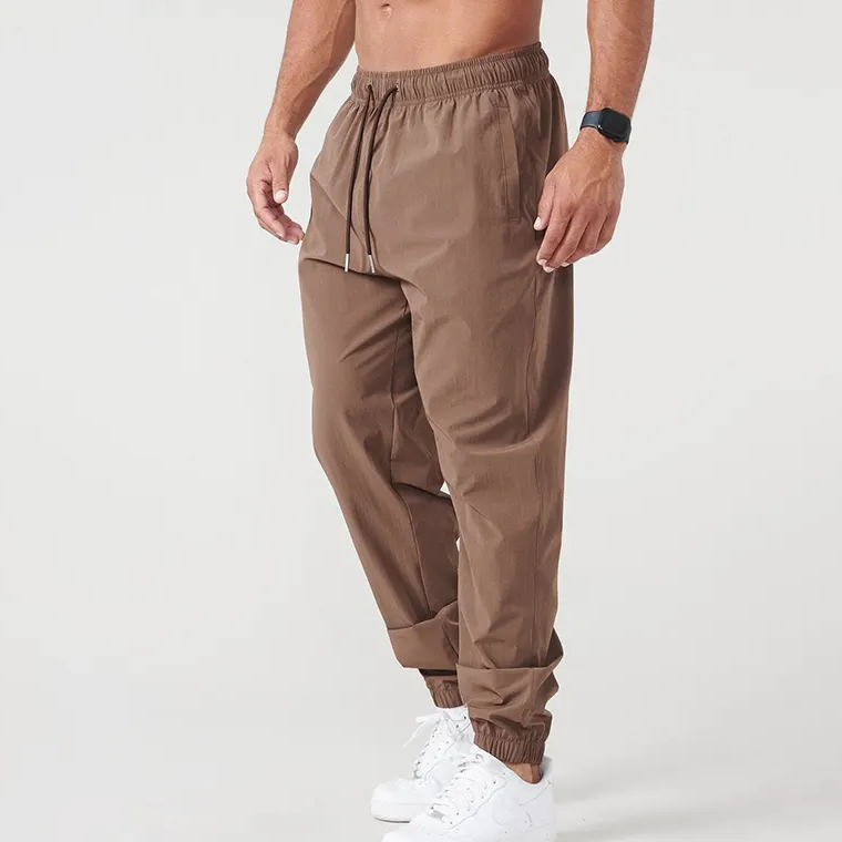 Manufacture Custom Relaxed Fit 90% Polyamide 10% Elastane Unisex Sweatpants Sports Straight Leg High Quality Nylon Joggers Men