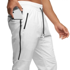 Men Custom Fit Street Wear 4-way Stretch Sweat-wicking Sports Zipper Pocket Jogger