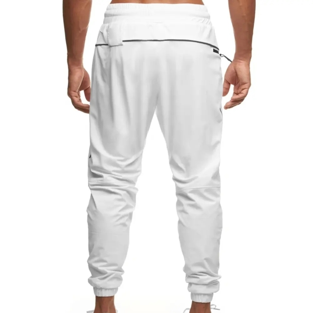 Men Custom Fit Street Wear 4-way Stretch Sweat-wicking Sports Zipper Pocket Jogger