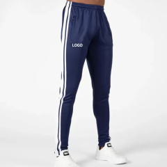 Custom Logo Blank Slim Fit Activewear Quick Dry Sweat Wicking 4 Way Stretch Side Stripe Gym Training Track Pants Men Gym Joggers