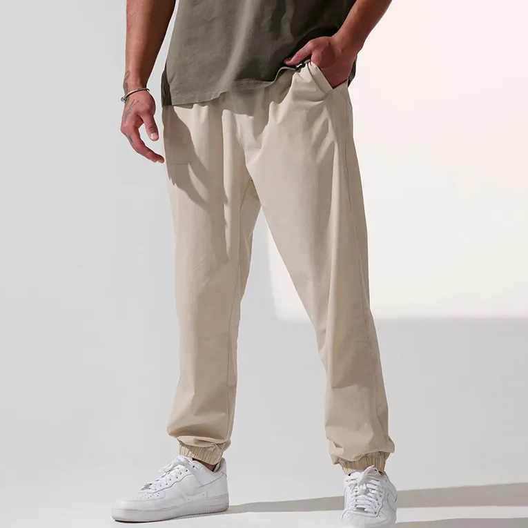 Manufacture Custom Relaxed Fit 90% Polyamide 10% Elastane Unisex Sweatpants Sports Straight Leg High Quality Nylon Joggers Men