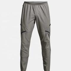 Custom Design Nylon 4- Way Stretch Gym Track Pants Zipper Pockets Contrast Seam Running Sports Wear Jogger Men