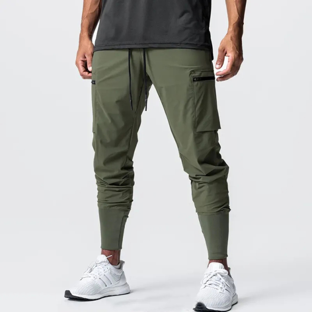 Custom Logo Men Jogging Gym Training Cargo Pants Durable 4-way Stretch Water-resistant Lightweight High Rib Jogger Cargo Pocket