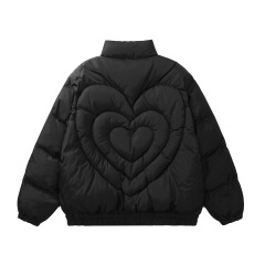 New winter cotton coat, unisex love design bread down jacket