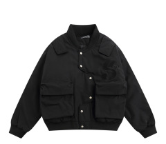 Winter letter embroidered quilted baseball uniform unisex casual workwear jacket