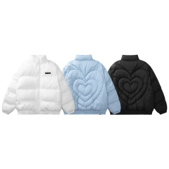 New winter cotton coat, unisex love design bread down jacket
