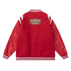 Hip-hop motorcycle baseball jacket unisex furry leather sleeve jacket racing suit