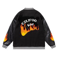 Streetwear Towel Embroidered Colorblock Baseball Jacket Unisex New Autumn and Winter Jacket