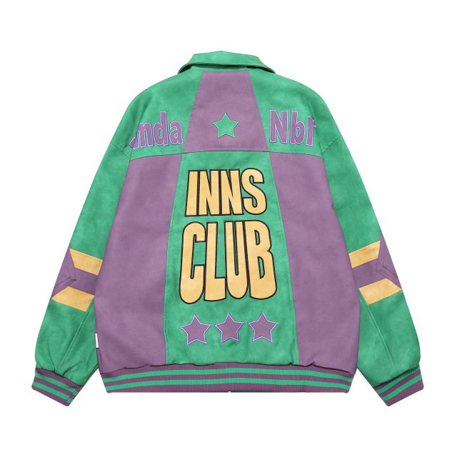 Embroidery Logo Leather Baseball Bomber Leather Varsities Jacket For Men