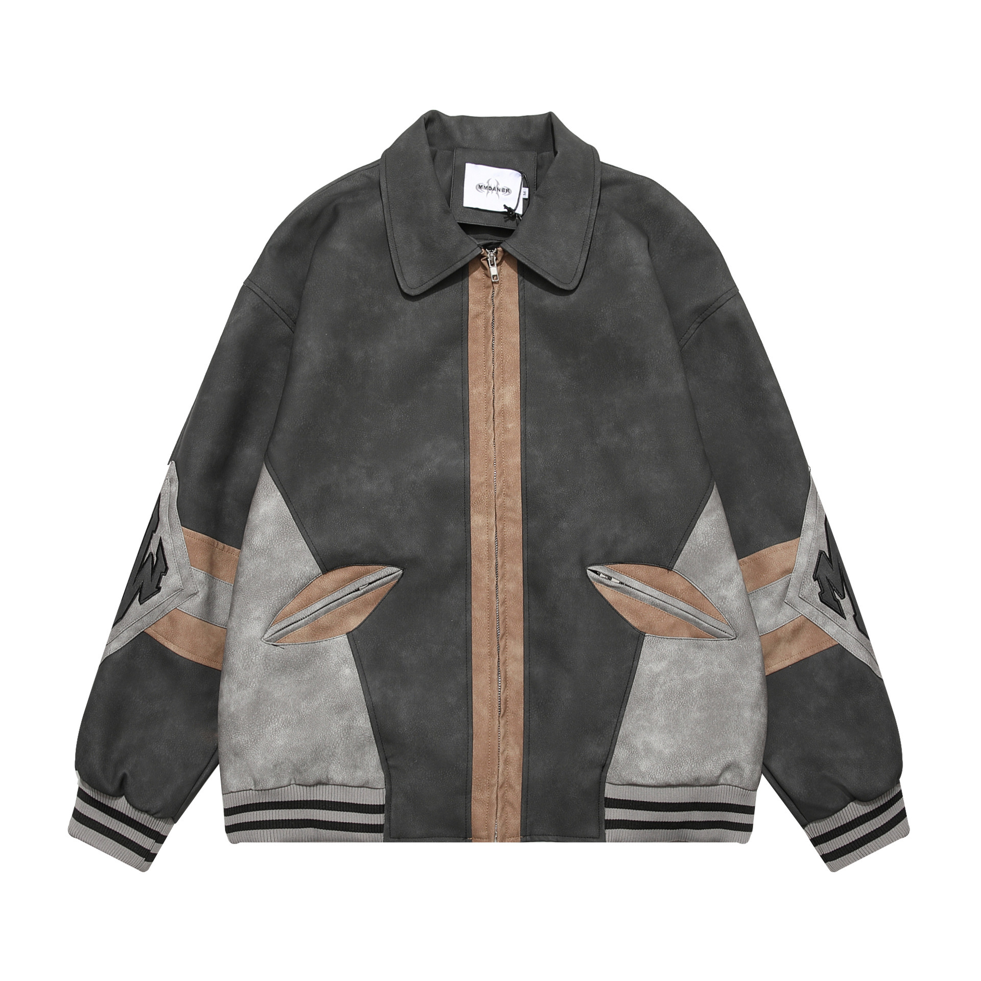 Embroidery Logo Leather Baseball Bomber Leather Varsities Jacket For Men