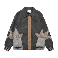 Embroidery Logo Leather Baseball Bomber Leather Varsities Jacket For Men
