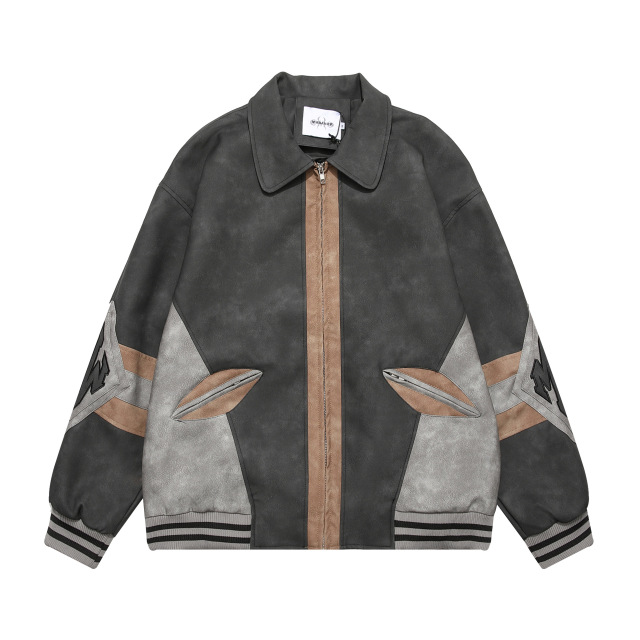 Embroidery Logo Leather Baseball Bomber Leather Varsities Jacket For Men