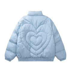 New winter cotton coat, unisex love design bread down jacket
