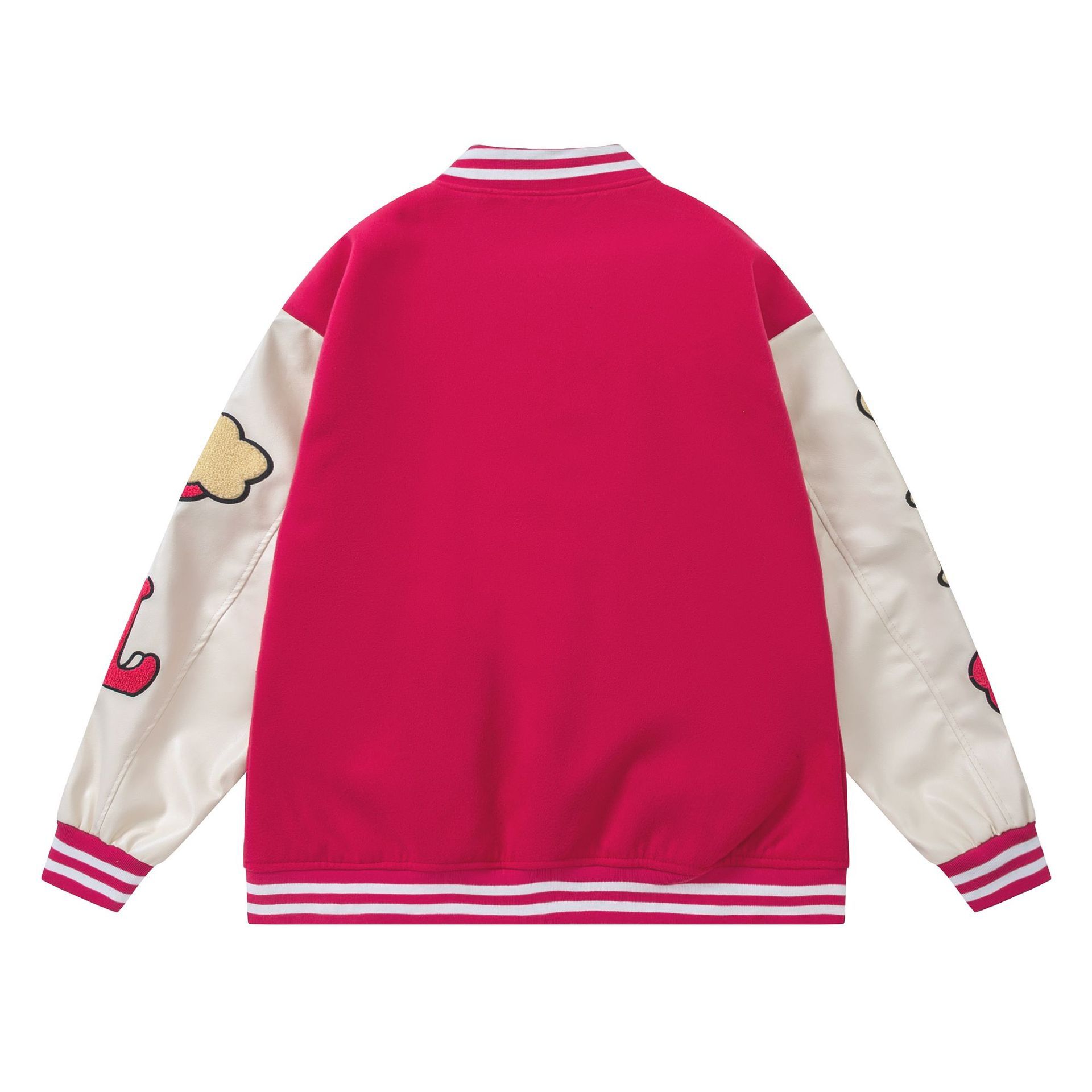 Vintage unisex loose embroidered baseball jacket coat