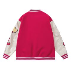 Vintage unisex loose embroidered baseball jacket coat