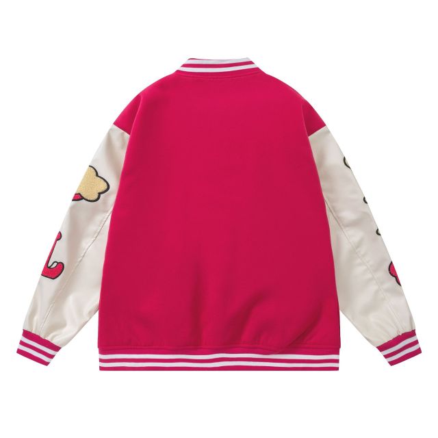 Vintage unisex loose embroidered baseball jacket coat
