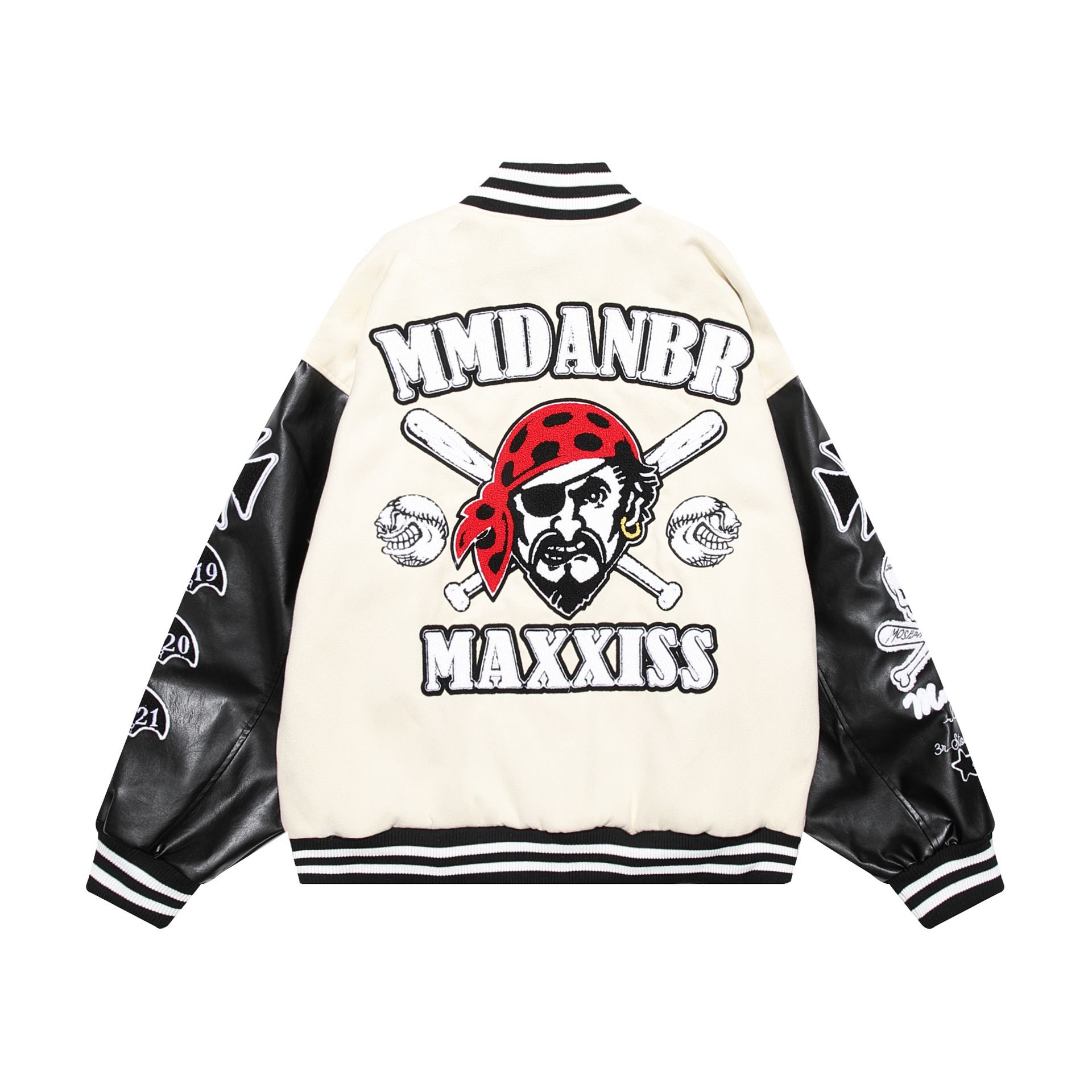 Retro hip-hop stitching contrast stand collar baseball uniform loose casual jacket