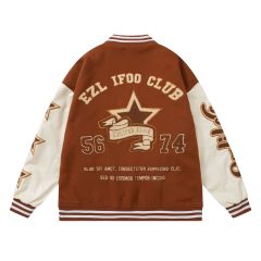 Vintage embroidered baseball uniform unisex loose outer jacket