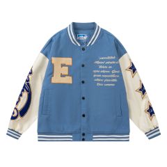 Vintage embroidered baseball uniform unisex loose outer jacket