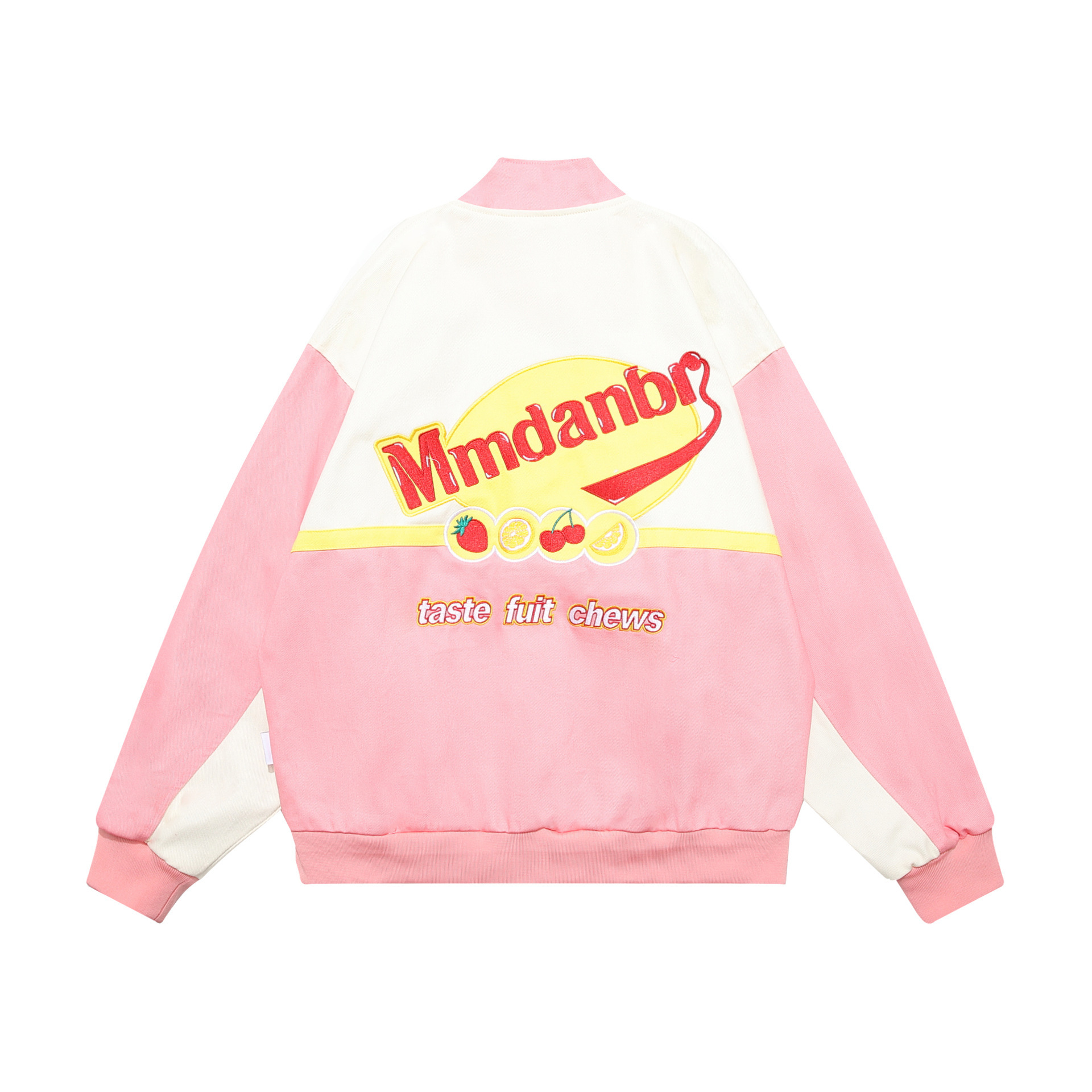 Retro stitching embroidered motorcycle baseball uniform hiphop street jacket