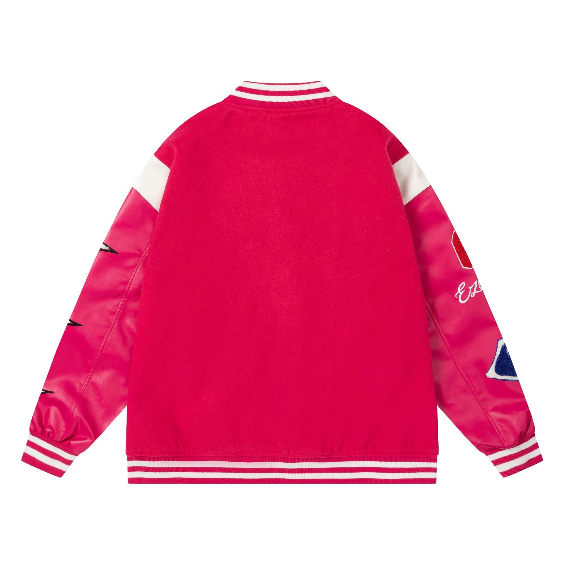 Streetwear letter towel embroidered patchwork baseball uniform unisex trendy brand loose jacket