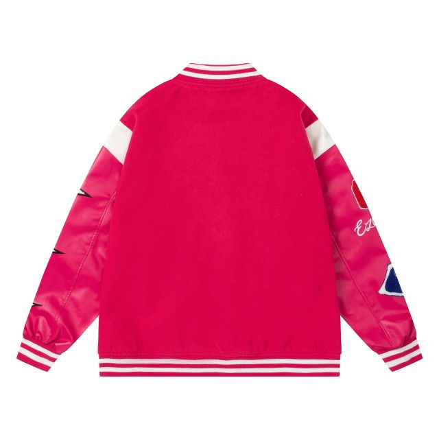 Streetwear letter towel embroidered patchwork baseball uniform unisex trendy brand loose jacket