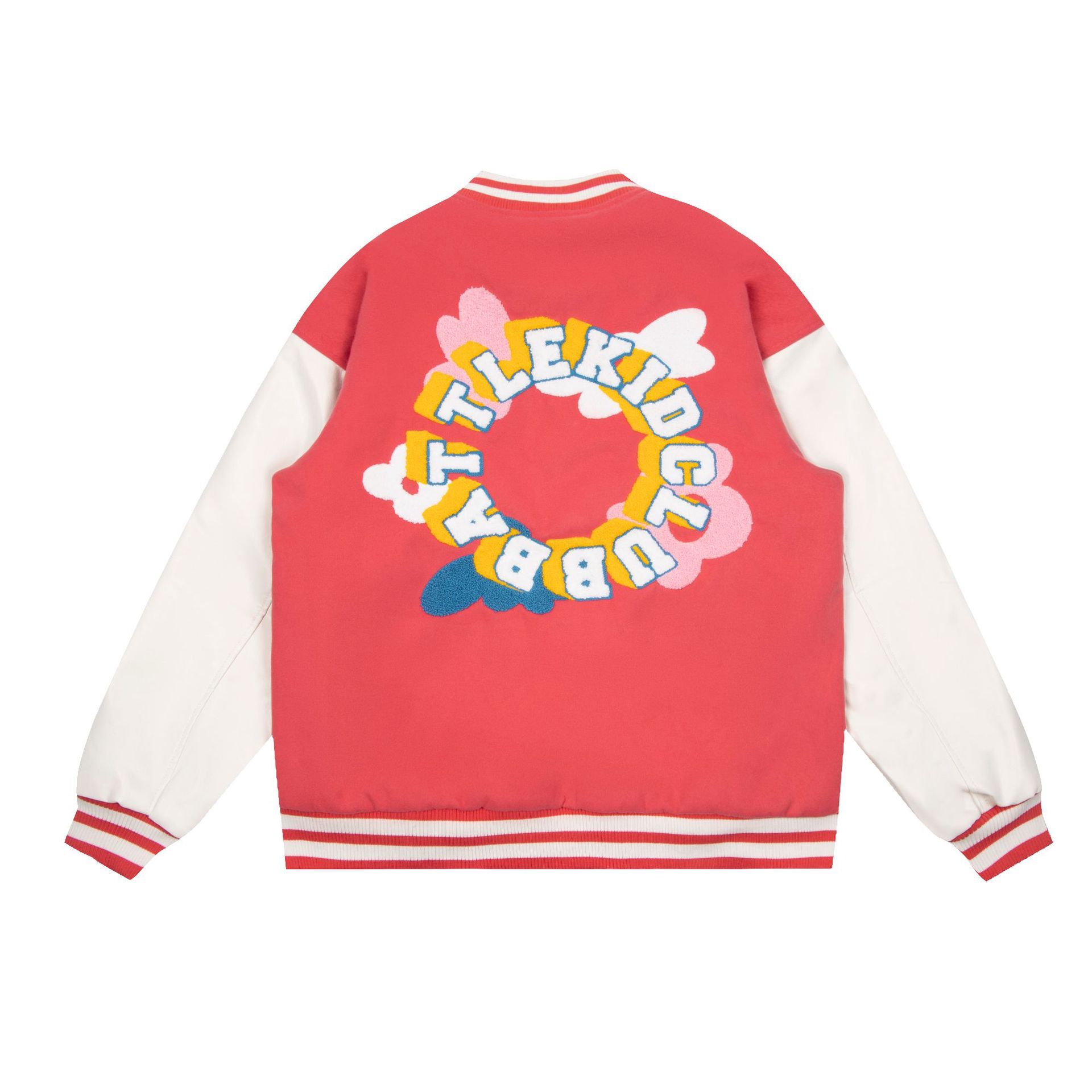 Retro towel embroidered baseball jacket unisex loose couple thickened cotton jacket