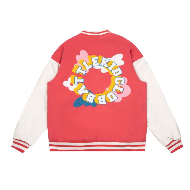 Retro towel embroidered baseball jacket unisex loose couple thickened cotton jacket