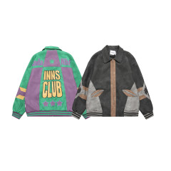 Embroidery Logo Leather Baseball Bomber Leather Varsities Jacket For Men