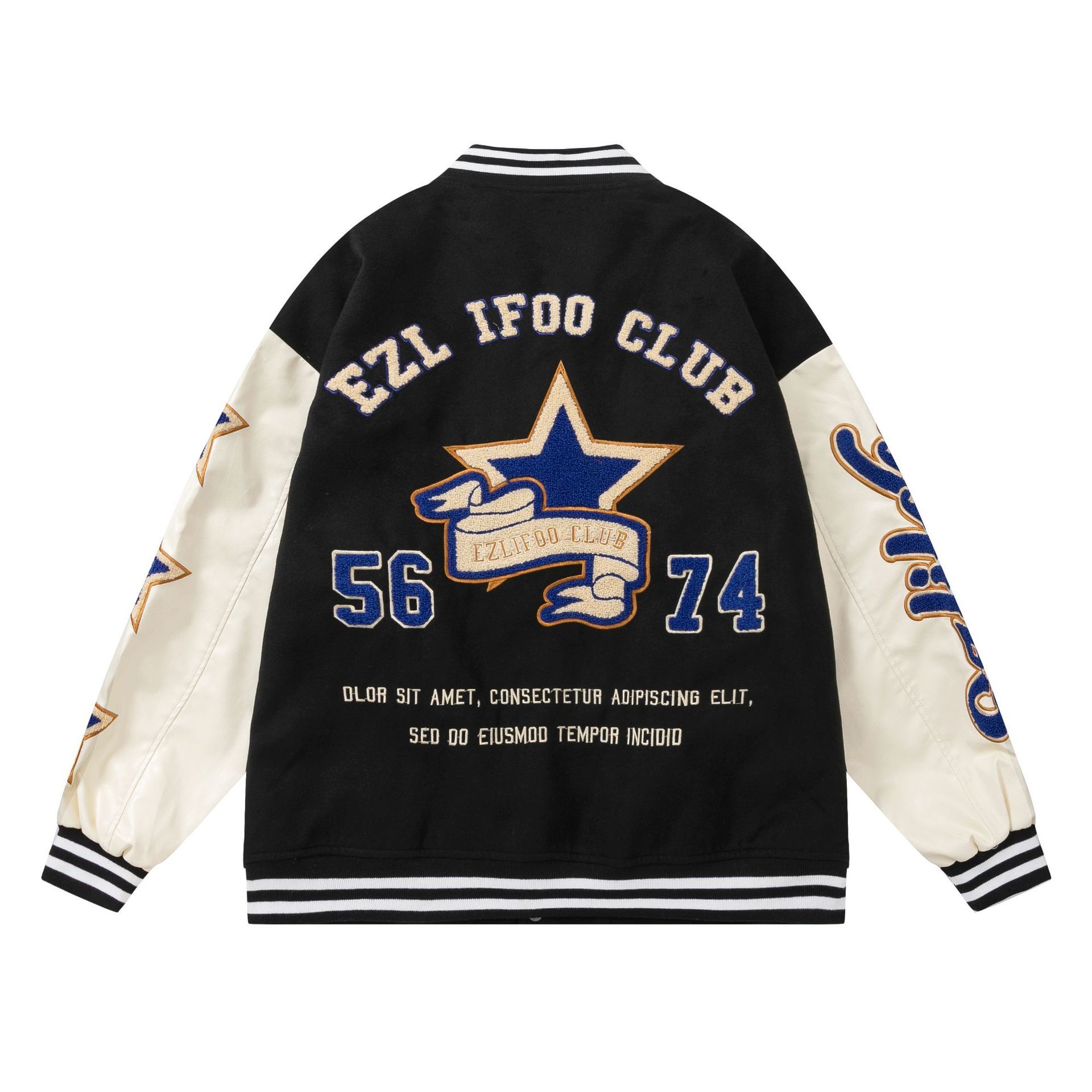 Vintage embroidered baseball uniform unisex loose outer jacket