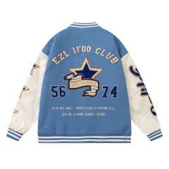 Vintage embroidered baseball uniform unisex loose outer jacket