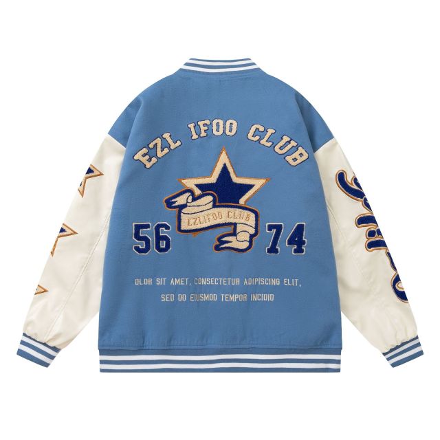 Vintage embroidered baseball uniform unisex loose outer jacket