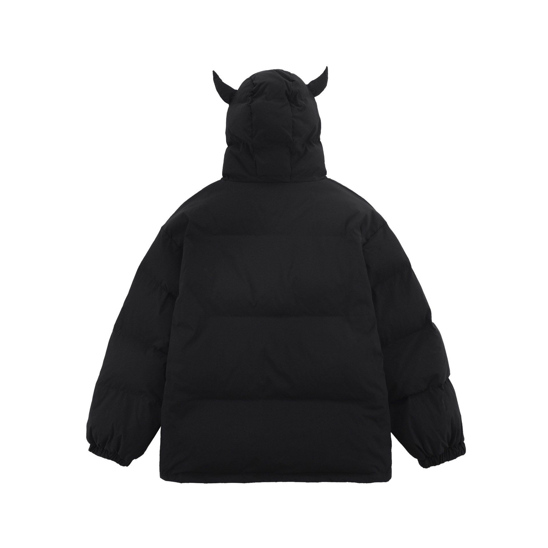 Streetwear Cornered Windproof Mask Hooded Padded Jacket Unisex Loose Down Jacket