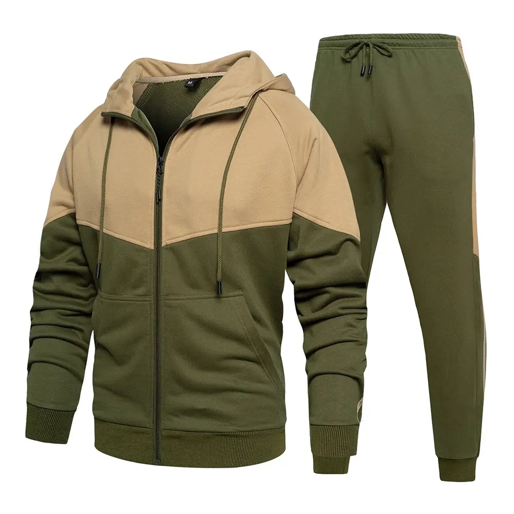 Customized Sweatshirt Sets Sports Sweat Suit Men Jogging Suits Fleece Hoodie 2 Piece Track Suit