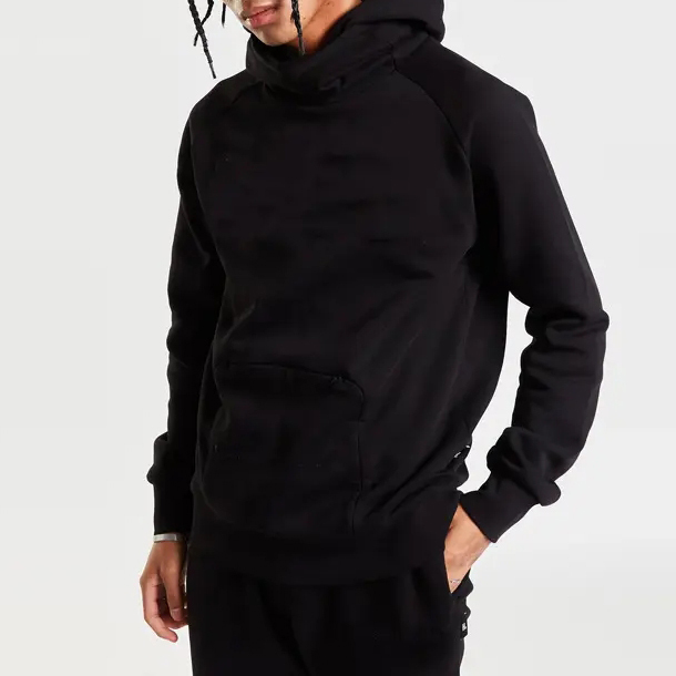 Men's New Design High Collar Trend Hip-hop Sweatshirt Tracksuits Sport Wear Zipper Pocket Hood Sweatsuit 2 Pcs Jogger Set