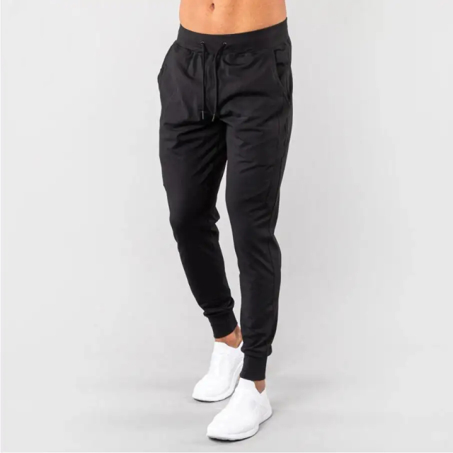 Custom Men Premium High Quality Nylon Spandex Slim Fit Sports Sweatpants Tapered Training Gym Fitness Jogger For Men